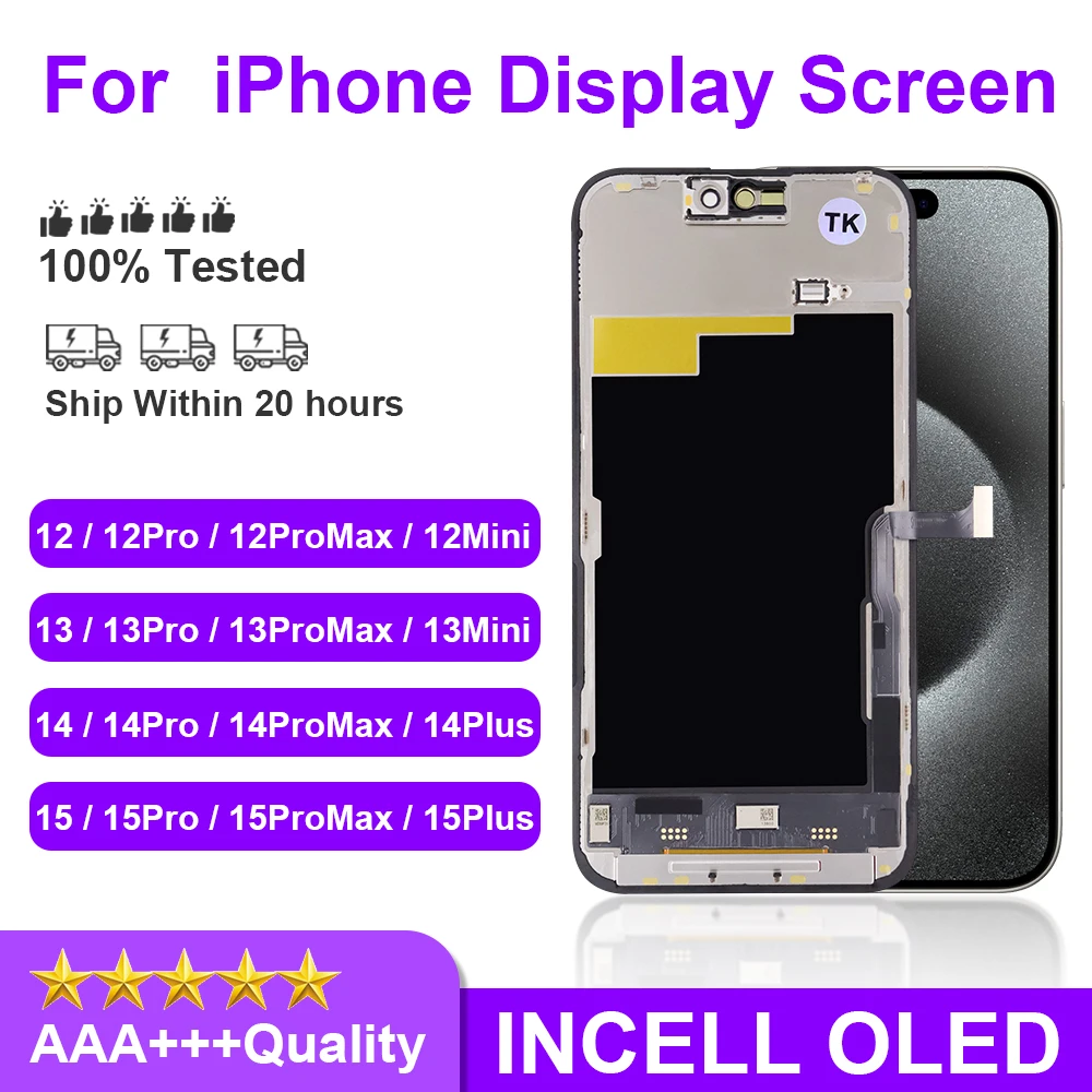 oled-pour-iphone-x-xr-xs-max-incell-pour-11-12-13-pro-max-13-mini-14-plus-15-16-ecran-d'affichage-lcd-avec-assemblage-de-numeriseur-tactile-3d