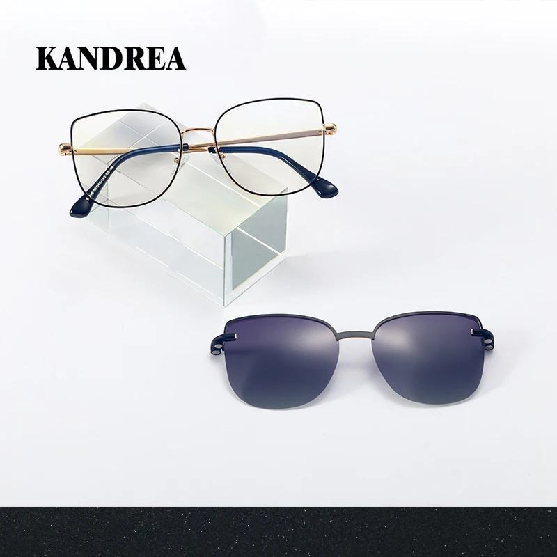 KANDREA Vintage Metal Sunglasses Frame Fashion Women Optical Myopia Eyeglasses Frames Polarized Prescription Glasses 95816