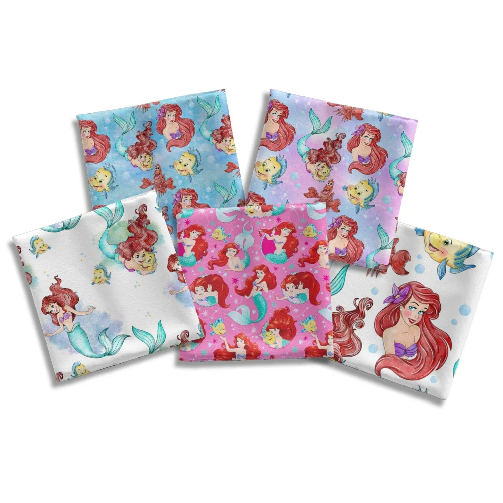 

Mini Disney Cartoon Beauty Princess Design Pattern Polyester Fabric\Peach Skin Microfibe DIY Textile Sewing Cloth 50*145cm