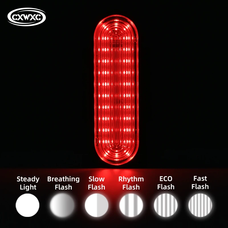 CXWXC Cycling Taillight MTB Road Bike Smart Auto Brake Sensing Light IP66 Waterproof LED Charging Bicycle Rear Warning Light