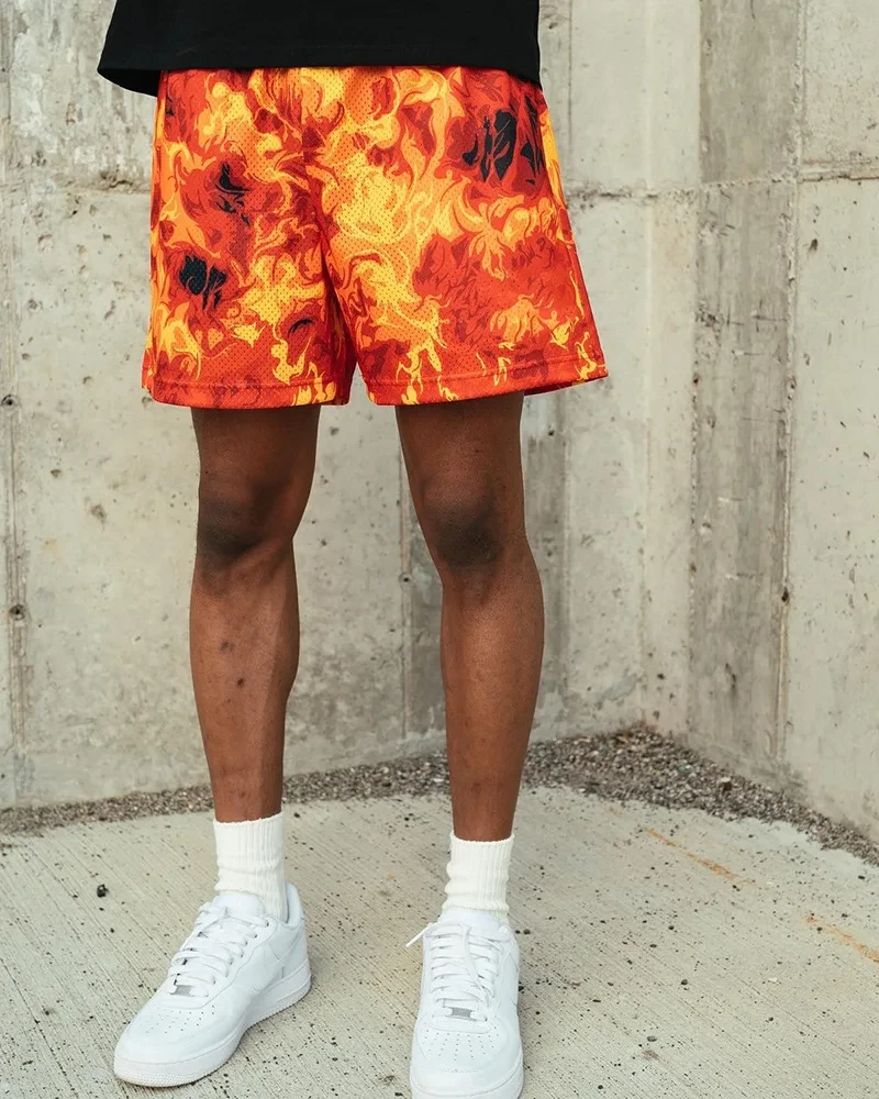 

Casual Shorts Outdoor Fitness Casual Beach Shorts Mesh Men's Quick Dry Three Point Basketball Running Shorts New