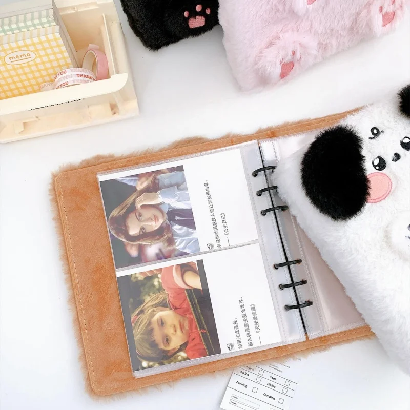 Imagem -03 - Pelúcia Macia Coelho Binder para Meninas a6 dos Desenhos Animados Photocards Coletar Livro Ins Bonito Foto Álbum Titular do Cartão Kpop Idol Papelaria Escola
