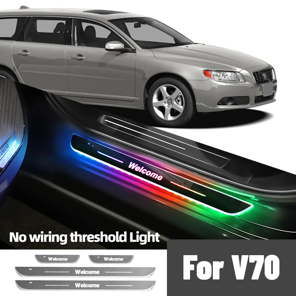 

For Volvo V70 MK1 MK2 MK3 1995-2016 2010 Car Door Sill Light Customized Logo LED Welcome Threshold Pedal Lamp Accessories