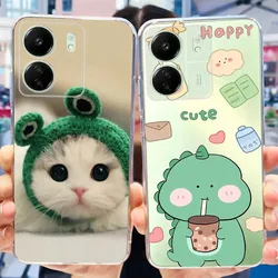 For Xiaomi Redmi 13C 2023 Cute Cat Dinosaur Pattern Phone Case For Redmi 13C 4G Redmi13c Soft Silicone TPU Back Cover