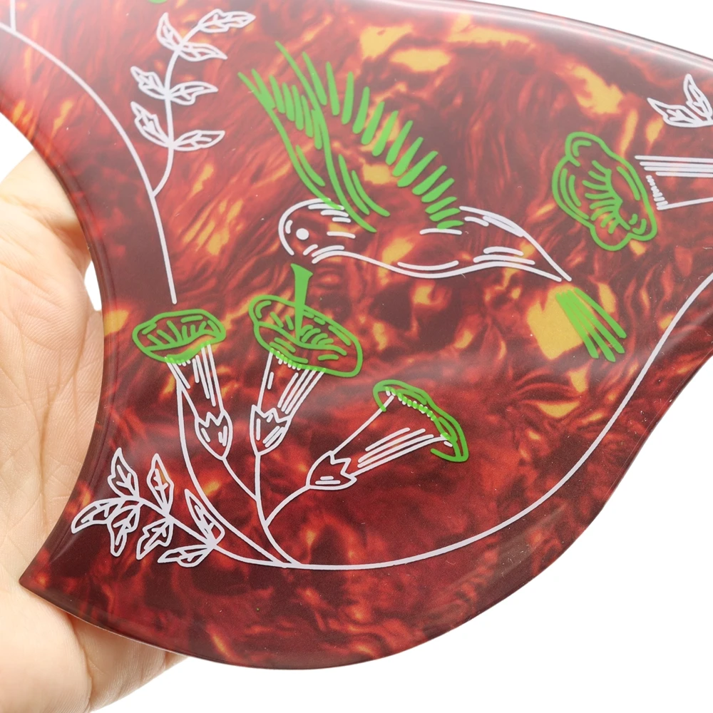

1R Guitar Pickguard Anti-scratch Plate Celluloid & Crystal epoxy resin Hummingbird for Folk Acoustic Guitar