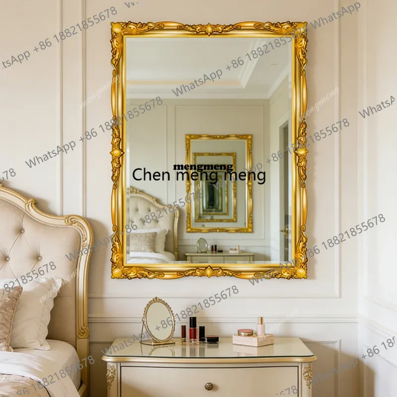 R French decorative mirror home retro living room bedroom makeup mirror wall hanging toilet bathroom mirror
