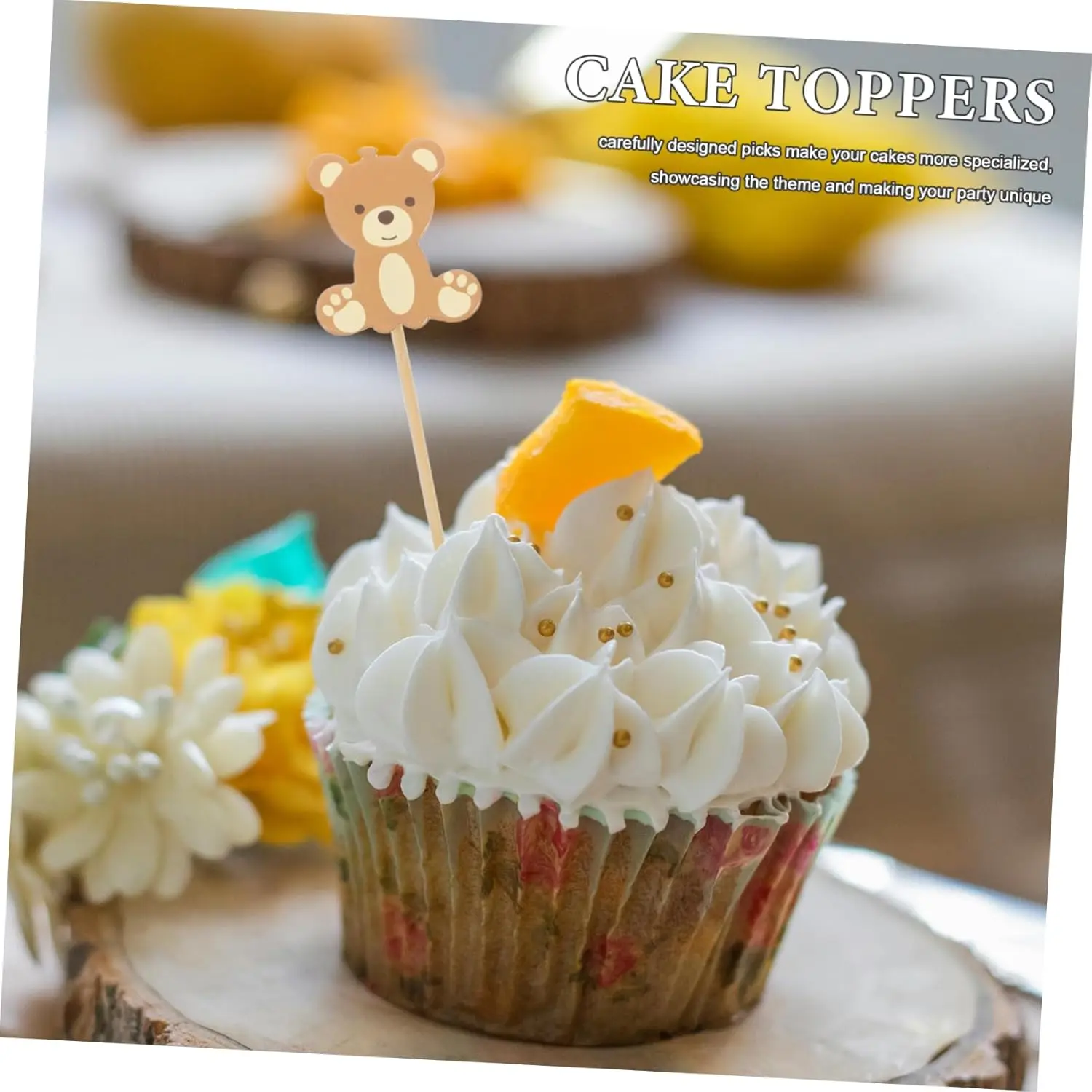 20 Stück Bären-Kuchenbilder, Geburtstagstorte-Dekorationen, alles Gute zum Geburtstag, Schild für Bären-Thema-Party-Dekorationen – Detail 3