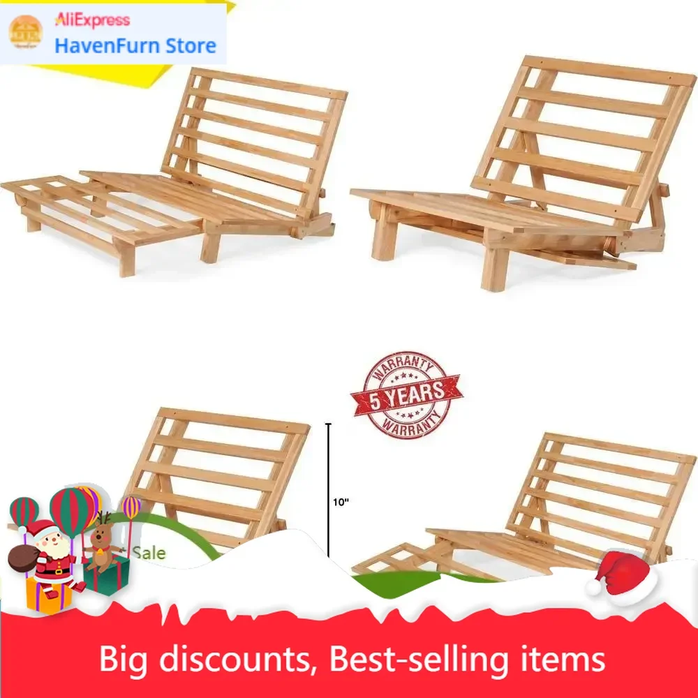 

Раскладной деревянный диван-футон размера Queen-size (трехсекционный) - (компактный, натуральное покрытие) идеально подходит для небольших помещений, автодомов и общежитий.