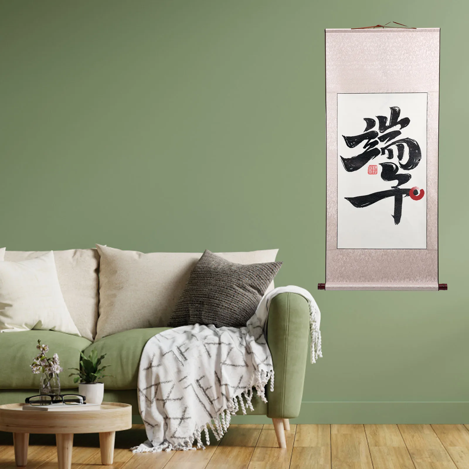 

2Pcs Chinese Calligraphy Scroll Paper Blank Wall Mounting Scroll for Home Office Decoration Portable Painting Supply Writing