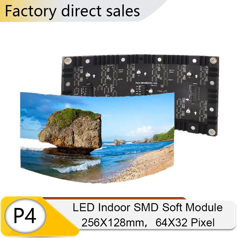 P4 LED Ultra-thin Flexible Indoor Soft Module 320x160mm 256x128mm Bendable Full Color Matrix Panel Programmable Pixel Display