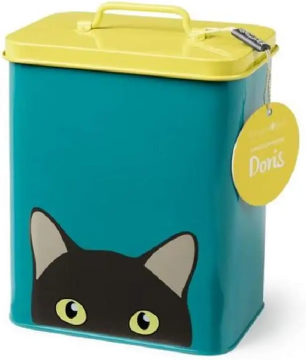 

Creaturewares Doris Cat Tin Pet Food Storage Container, 16.5x11x20 cm, Airtight and Durable for Freshness
