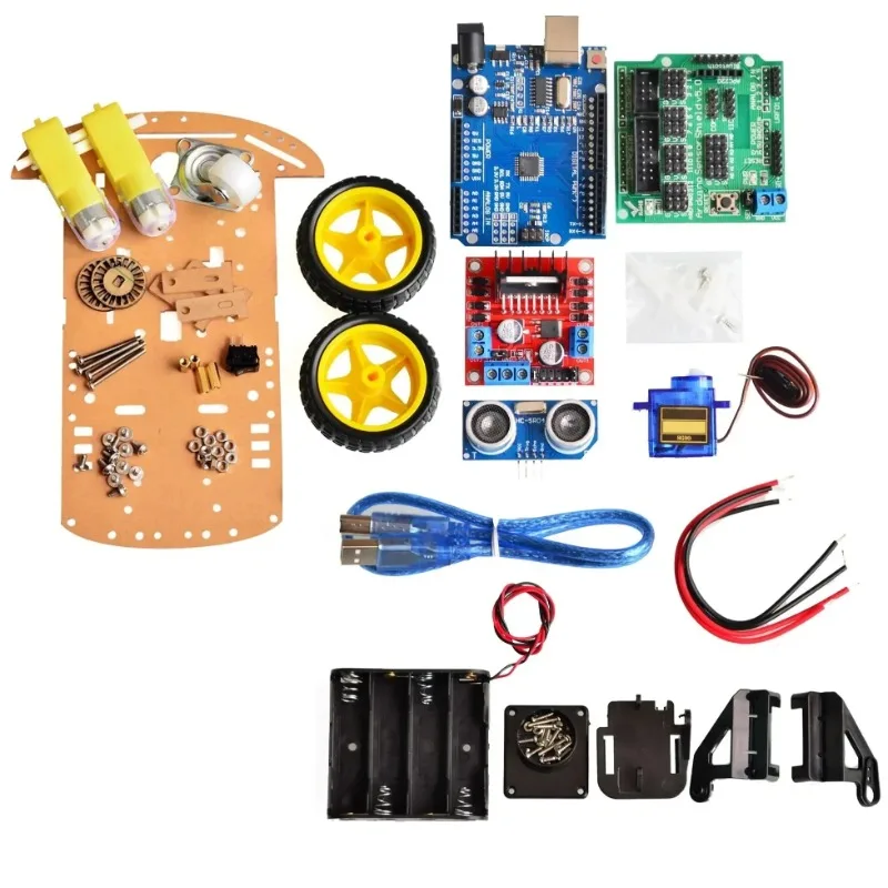 Smart car kit for uno development board 4WD 2WD/Tracking/DIY kit/Car chassis ultrasonic module speed encoder Arduino