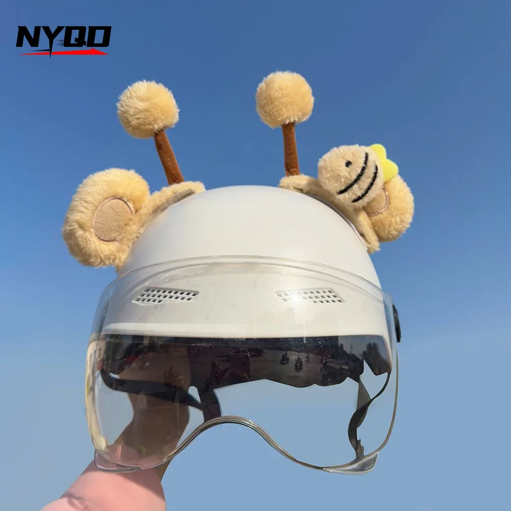 Motorcycle Helmet Decoration Cat Ears Quick Remove Sticker Little Bee Accessories