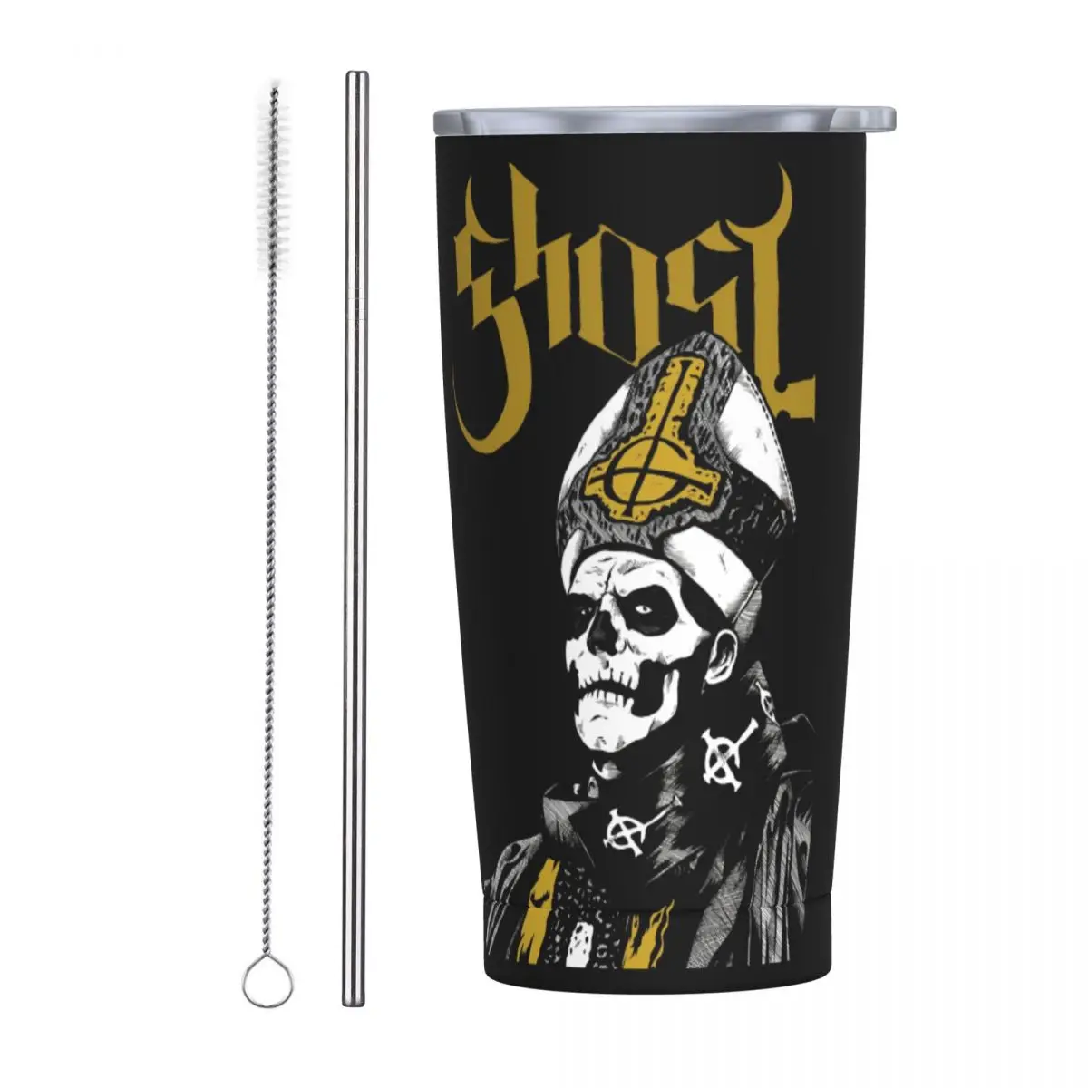 Stainless Steel Tumbler G-Ghost Rock Music Coffee Mug Zombie Leakproof Cold and Hot Mugs Cup Travelist Custom DIY Water Bottle