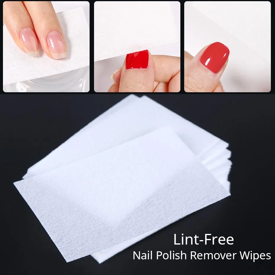 450pcs Lint-Free Nail Polish Remover Wipes Cotton Wipes Manicure Cleaner UV Gel Nail Polish Removal Pads Papers Cleansing Tools