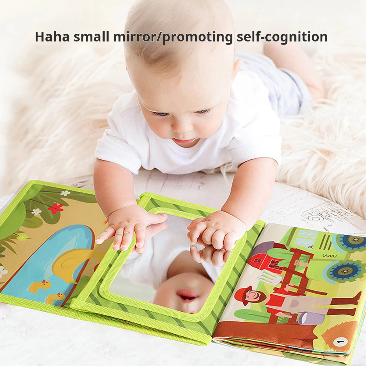 아기 하피 거울 조기 교육 동물 달력 헝겊 책 아기 흑백 계몽 3 차원 어린이 장난감