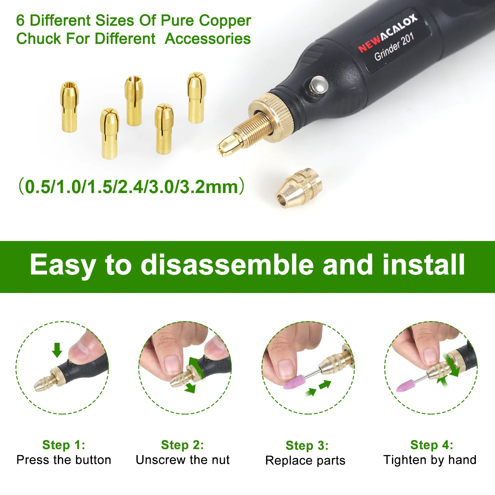 Toolour Cordless Rotary Tool Kit 5 Variable Speed & 3.7V USB Charging Engraving Rotary Tool for Sanding, Polishing, Engraving view 3