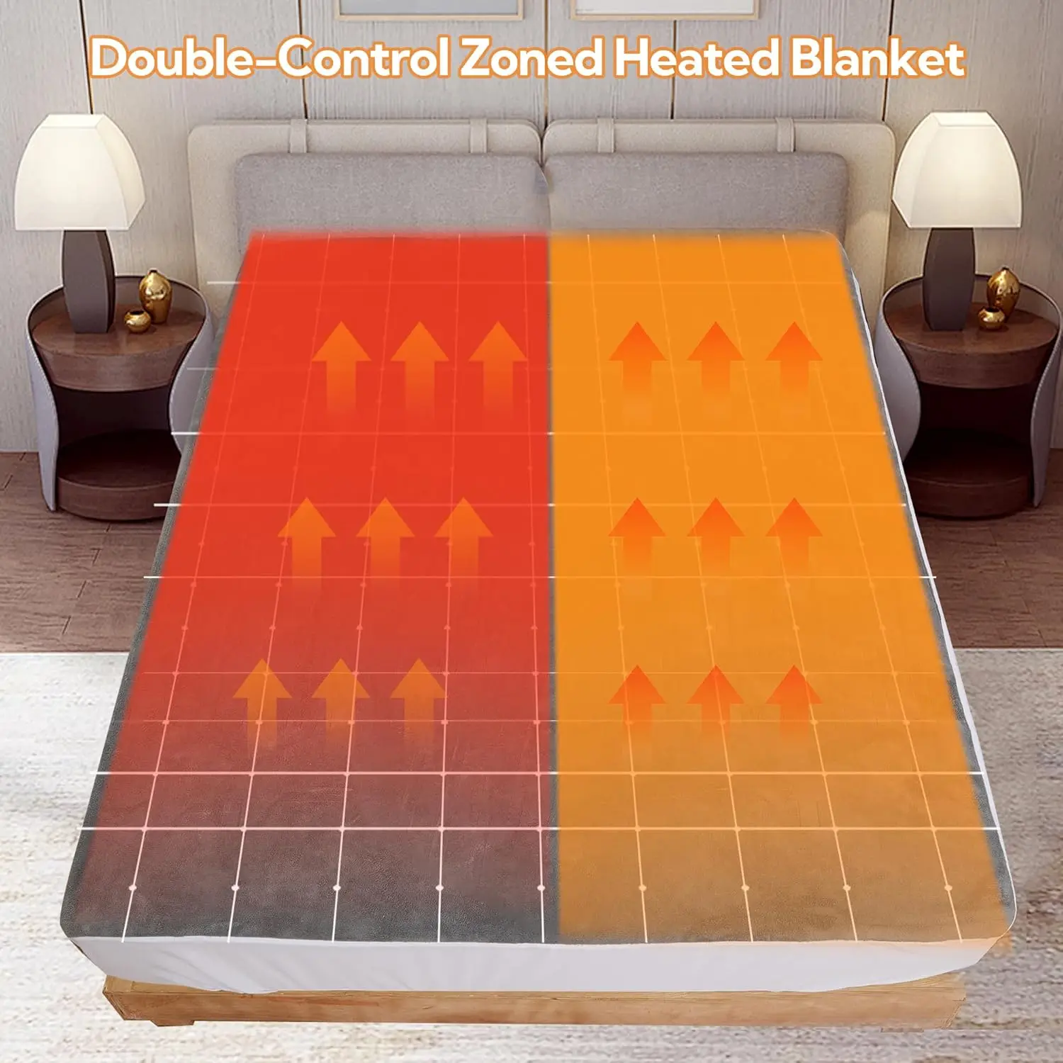 

Электрический наматрасник Sunny Heat King Size 78 дюймов X80, двойное управление с 5 уровнями нагрева, 10-часовое автоматическое отключение, быстрый нагрев,