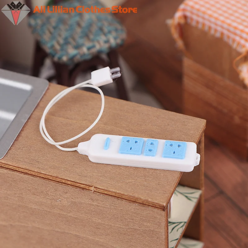 ⭐ CALIENTE ❗   Accesorios para electrodomésticos, enchufe para casa de muñecas 1/12 con Cable, modelo de decoración para casa de muñecas, juguetes para juego de imitación para niños, 1 ud.