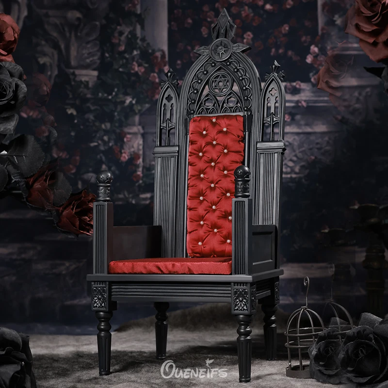 Gothic Style Resin Chair With 1/4 Bjd Doll Seat High-end Atmosphere And high-grade Shooting Scene Accessories