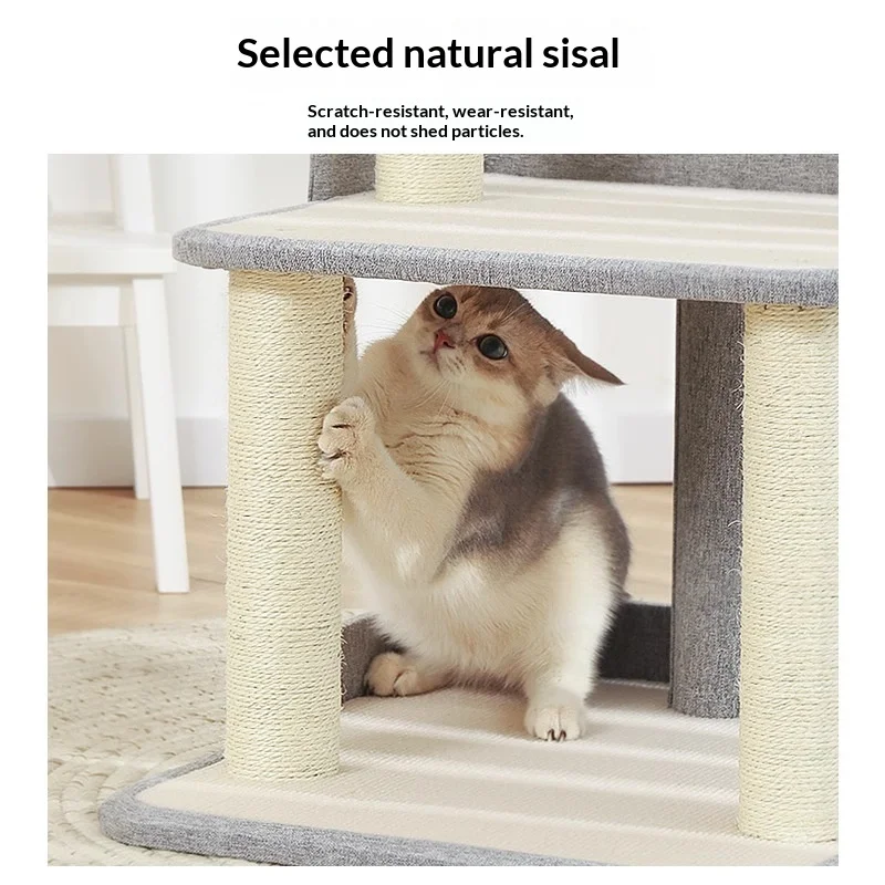 Árbol para gatos compacto con rascador de sisal y base antideslizante - imagen 3