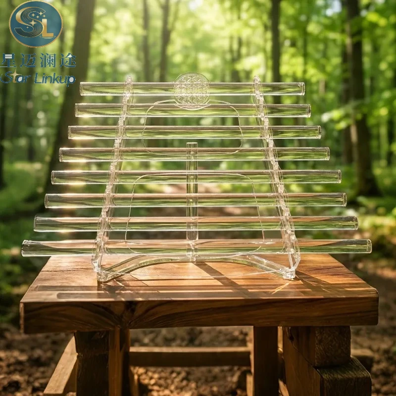 Star Linkup Handmade Crystal Lyre Harp with Protective Storage Box, Tunable 432Hz & 440Hz Professional Crystal String Arpa Instrument for Adults, Ideal for Meditation, Spiritual Sound Healing Chakra Balancing Yoga Relaxation Mindfulness Therapy & Musical