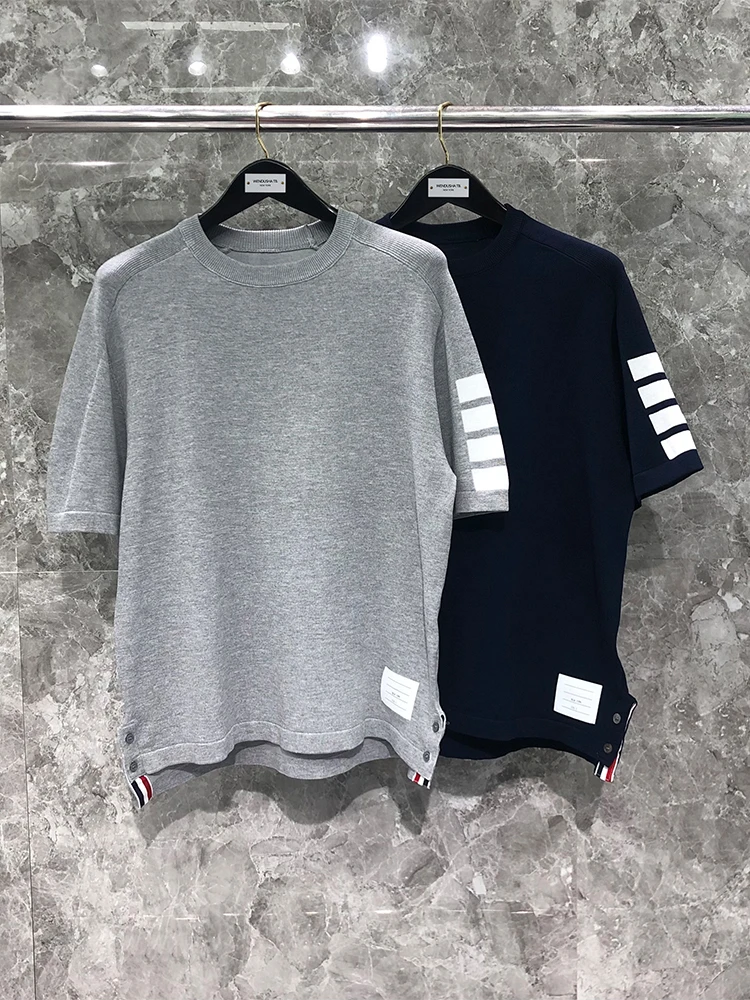 

ort Sve Pure Cotton round Ne Casual T-irt Men's Summer Sle f Sve Front ort Ba Long Split Daily Wear T