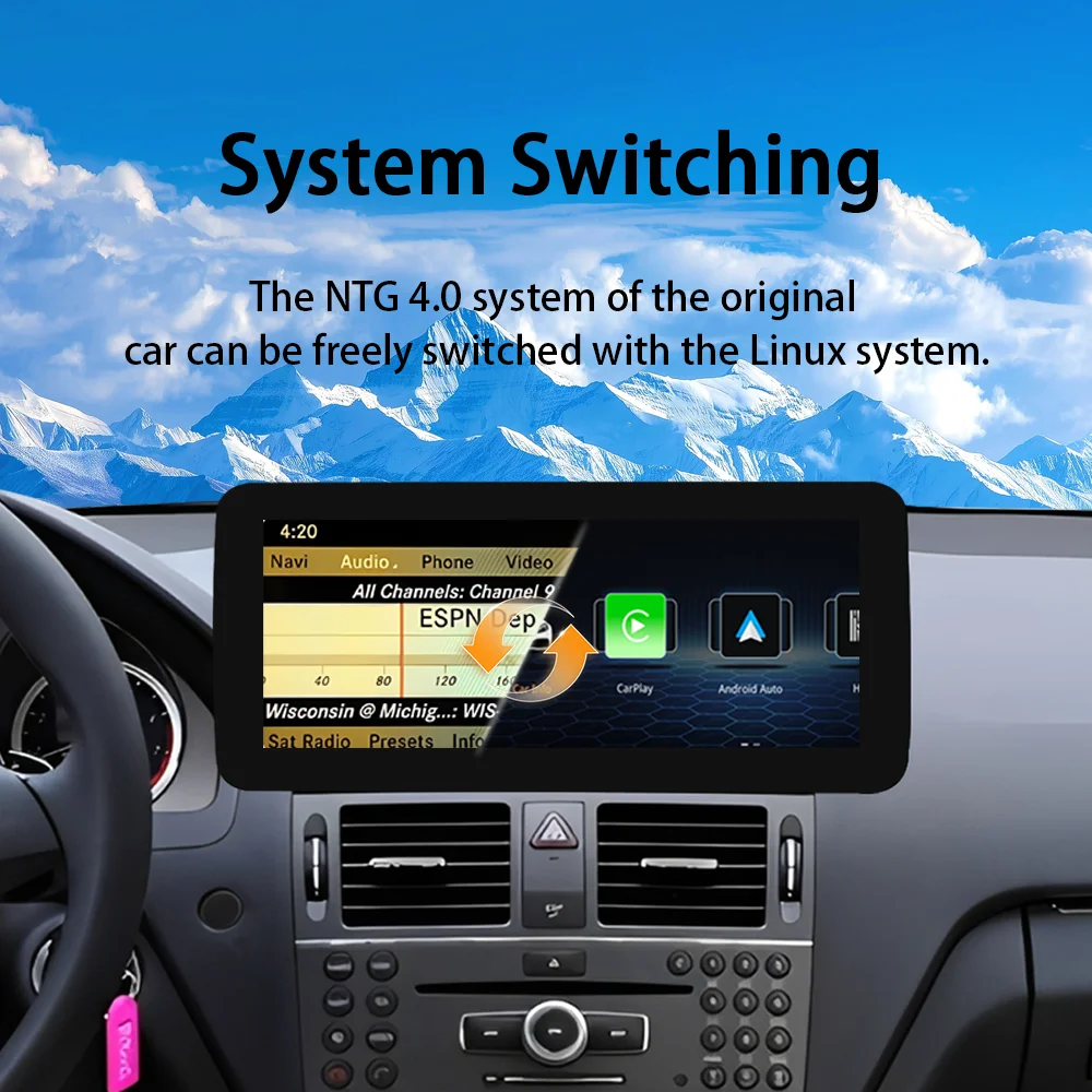 NEW Car Multimedia Video Player for BENZ C CALSS W204 S204 2008 - 2010 car radio Carplay Android AUTO Bluetooth LINUX system