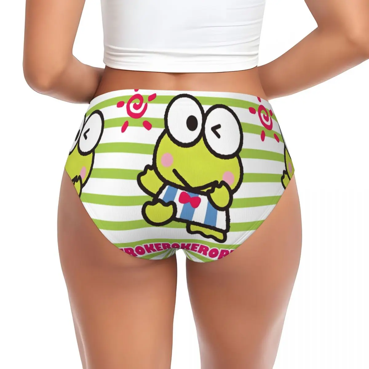 مخصص Keroppi كبير العينين الضفدع الكرتون ملخصات الملابس الداخلية النسائية تنفس تمتد مانغا سراويل