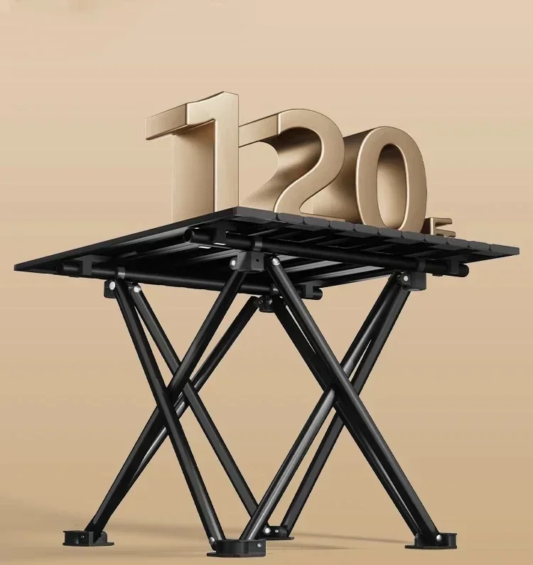 Table pliante portable noire pour camping en plein air, table pliante pour randonneur, tables d'escalade pour infraction touristique