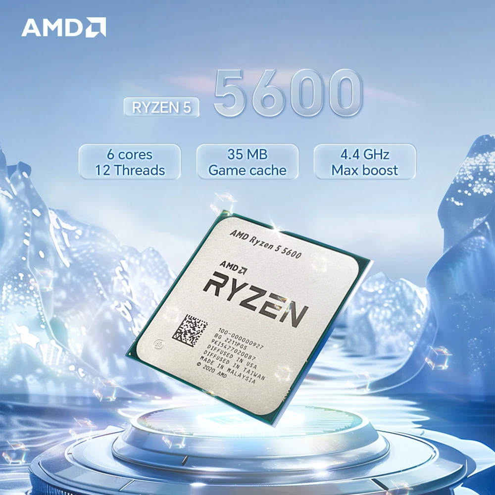 

AMD Ryzen 5 5600 4.4GHz 6-Core 12-Thread Socket AM4 DDR4 7NM L3=32M TDP 65W NEW R7 5600 Gaming CPU Processor But No Fan