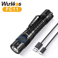 Wurkkos FC11 Mini Flashlight 18650 LED 1300lm LH351D Pocket Light 90CRI USB-C Rechargeable Magnetic Tail IP67 Hiking Lamp