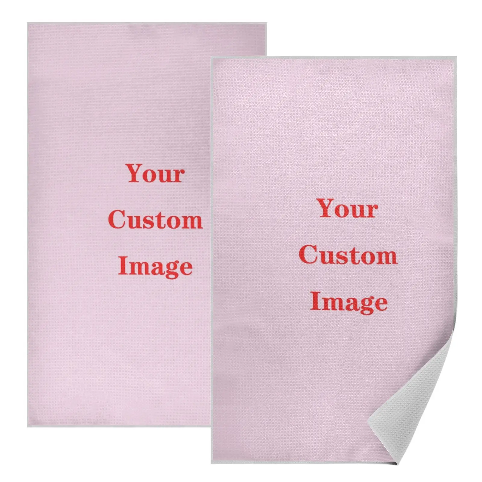 custom-image-personalized-waffle-kitchen-towel-2pcs-set-microfiber-polyester-nylon-tea-towel-super-absorbent-multi‑purpose-dish