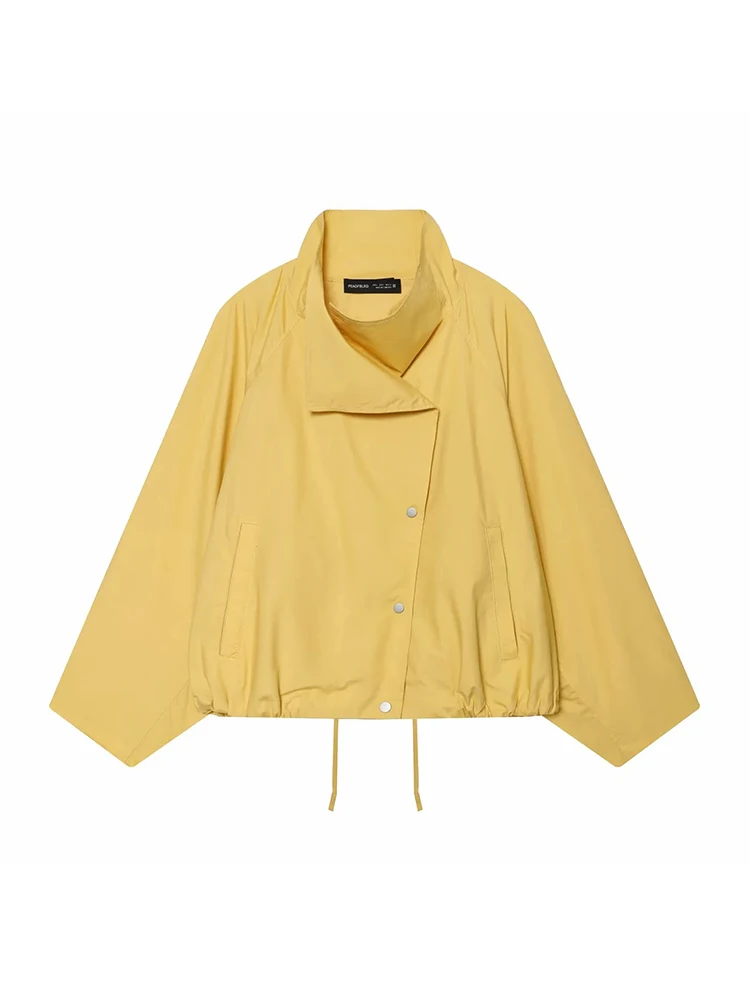 Women Fashion Loose Bomber Jacket Women High Street Leisure Jacket Female Unique Chic Outdoor Button Jacket