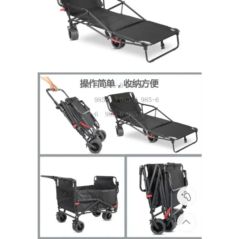 Multifunctional Foldable Cart, Metal Hand Pulled Wagon for Outdoor Use