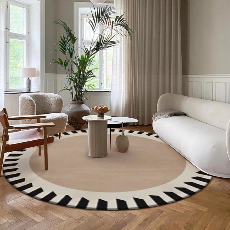 Französischer Stil, Schlafzimmer-Dekoration, runder Teppich, leichte Luxus-Teppiche für Wohnzimmer, waschbare Lounge-Bodenmatte, rutschfester Arbeitszimmer-weicher Teppich