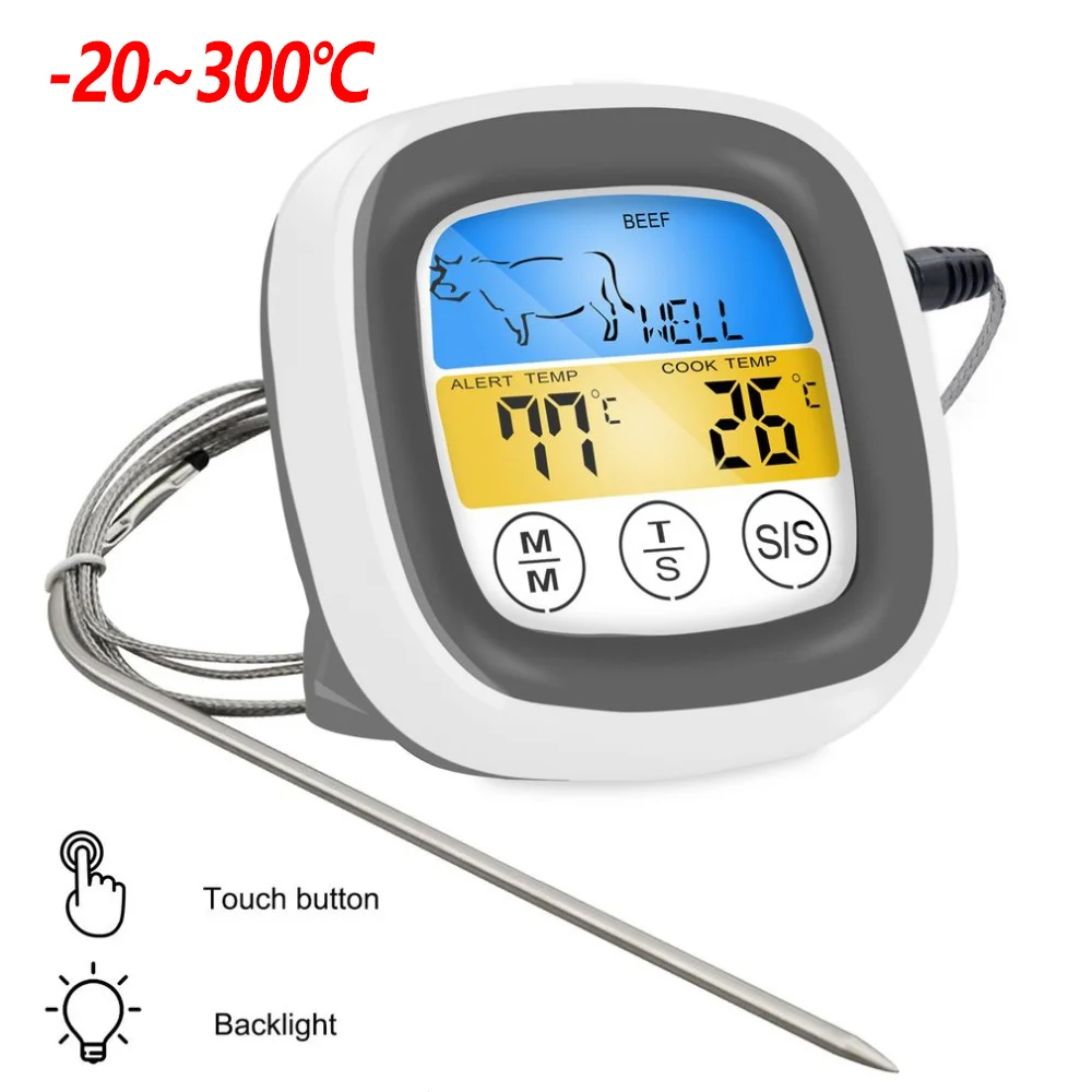 

Digital meat kitchen thermometer stainless waterproof meat temperature thermometre probe oven cooking BBQ temperature meter