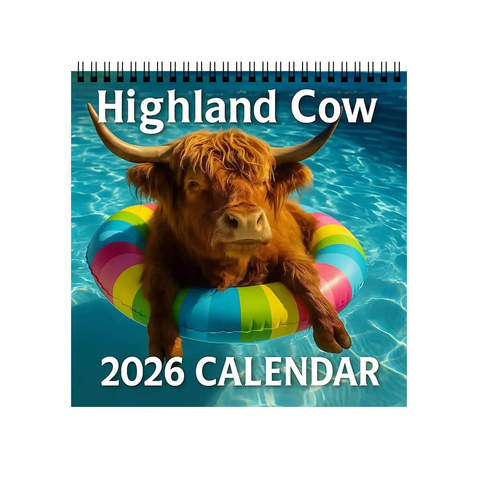 

2026 Wall Calendar 12 Month 2026 Calendar Planner Highland Cow Wall Art Jan-Dec Agenda Thick Paper Monthly Planner for Teacher
