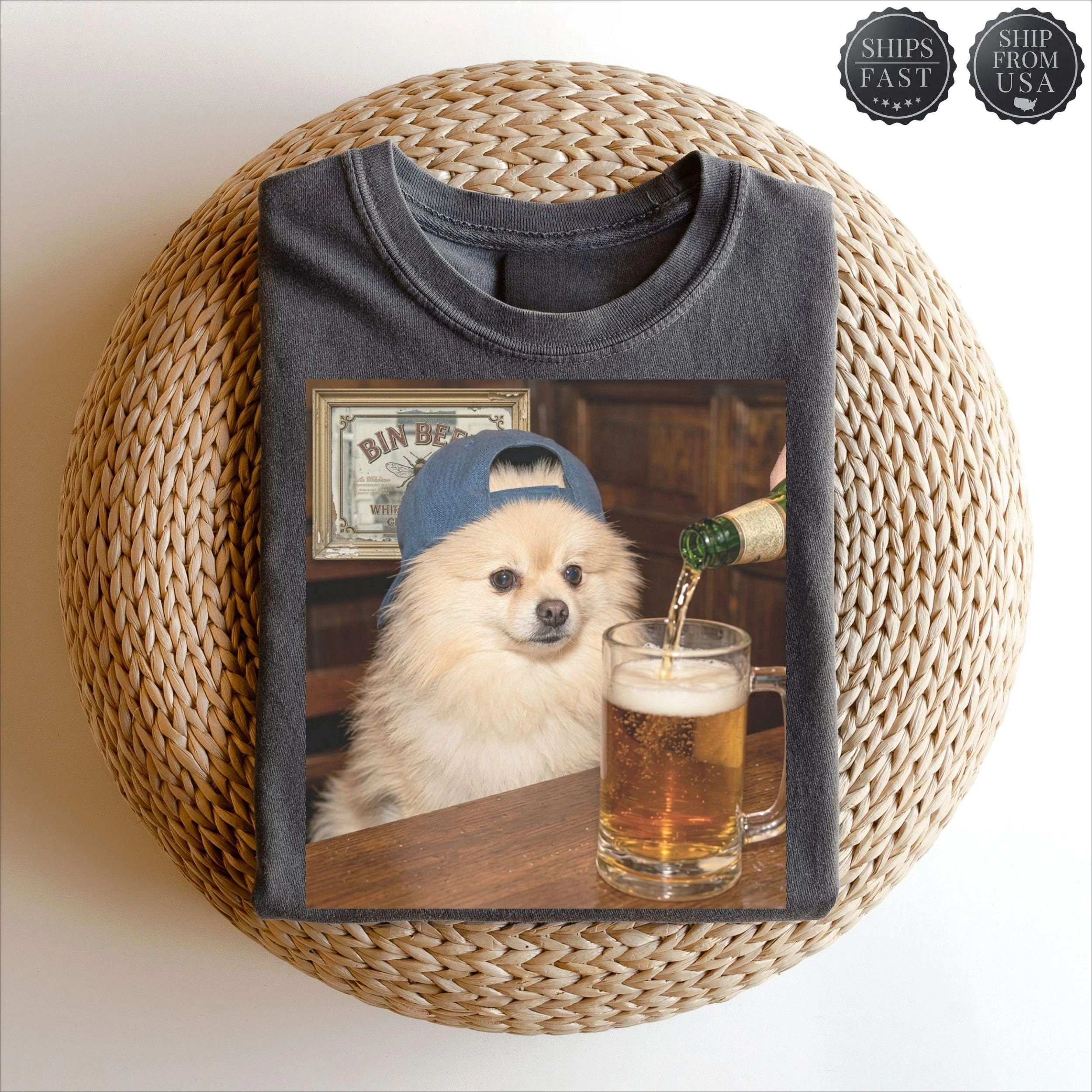 2026 Funny Pomeranian Drinking Beer Shirt, Dog Meme Graphic Tee, Silly Novelty Shirt, Sarcastic Gift, Funny Shirt Women Men Idea