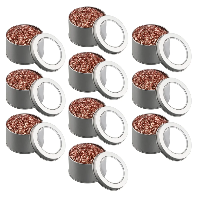 Nettoyeurs de pointes à souder ABLU-10X, boule de nettoyage à dessouder, fer à souder, filtre à mailles, boîte de scories en métal avec boîte