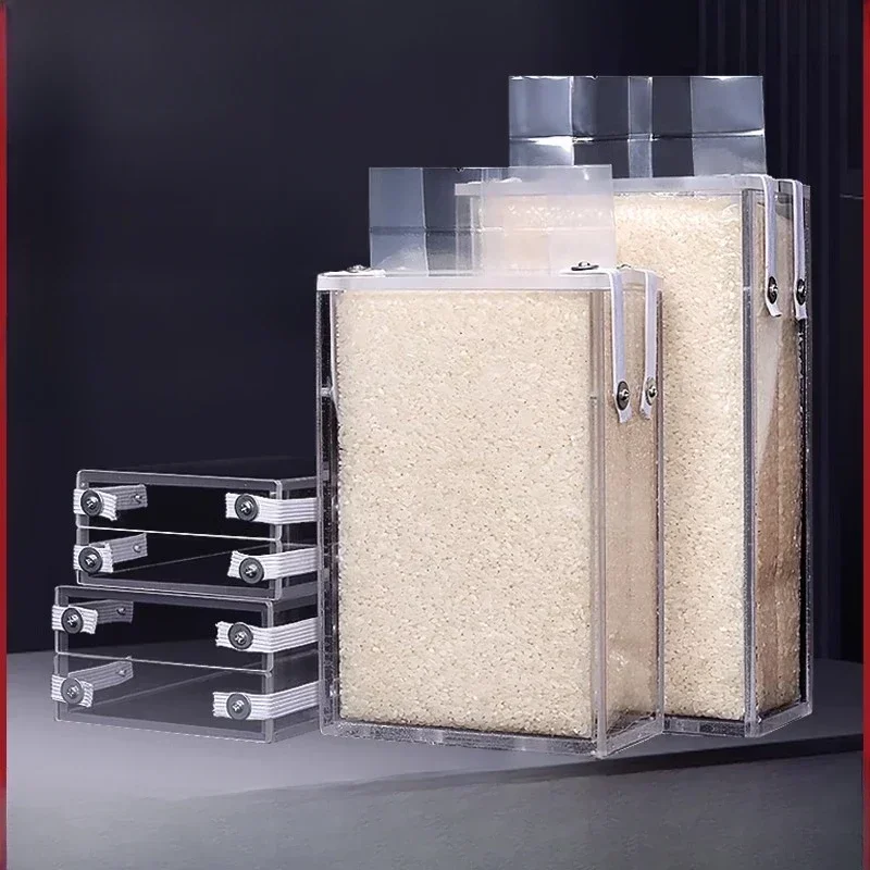 Rice Brick Mold Miscellaneous Grain Vacuum Bag Mold Acrylic Transparent Square Shaped Box Multi Size Compression Bag Shaping Box