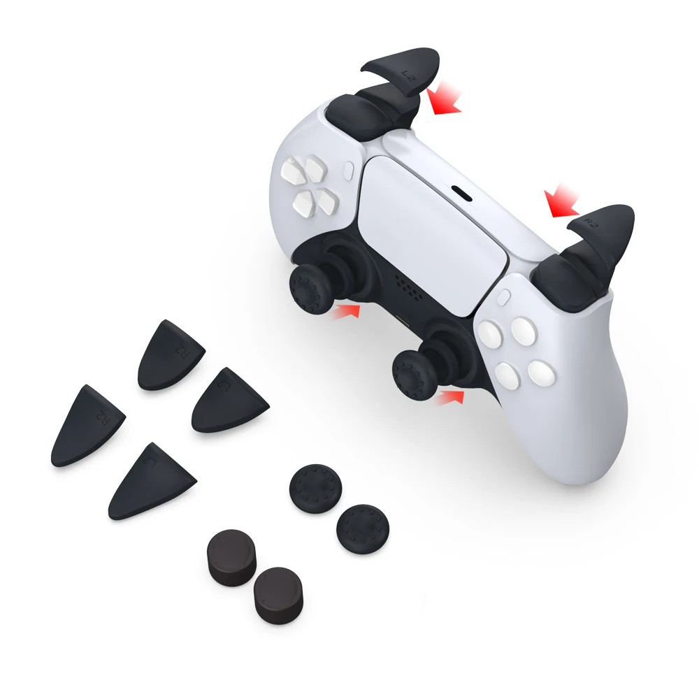 Accessories Kit for PS5 Compatible controller Thumb grip joystick + L2 R2 trigger extender + D-pad button  Trigger Kit For PS5