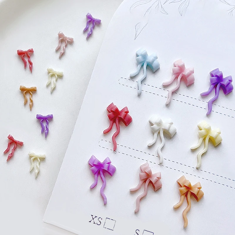 50 قطعة معكرون صغير اللون الانحناء مسمار الفن زينة ثلاثية الأبعاد الحلو الحد الأدنى العلاقات الراتنج مسمار السحر DIY بها بنفسك القرط مستلزمات الأظافر #5