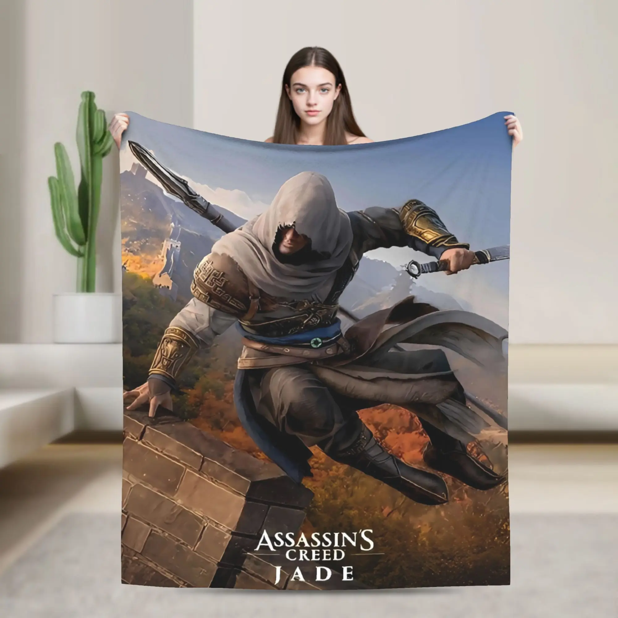 Manta de Franela de Moda A-Assassins Game C-Creeds, Cobija Cálida y Suave para Decoración del Hogar, Cubrecama para Avión, Sofá y Cama