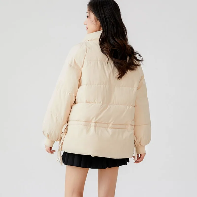 Nuevo Abrigo de algodón para mujer, chaqueta de invierno, Parkas cortas para mujer, prendas de vestir holgadas y gruesas y cálidas, abrigo de estudio