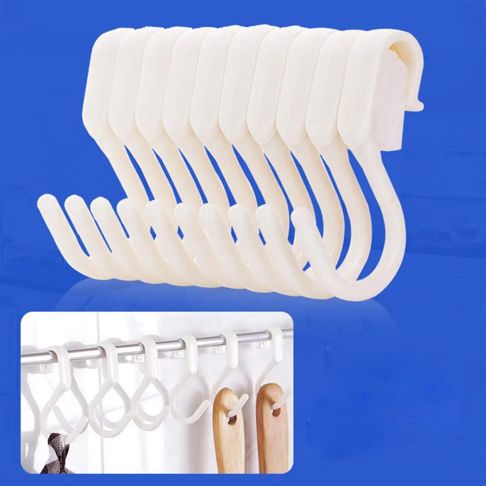 

Clasp Multi-purpose Holder Hat Towel Bar Rack Bathroom 10pcs/set Clothes Hooks S Hook Kitchen Hanger