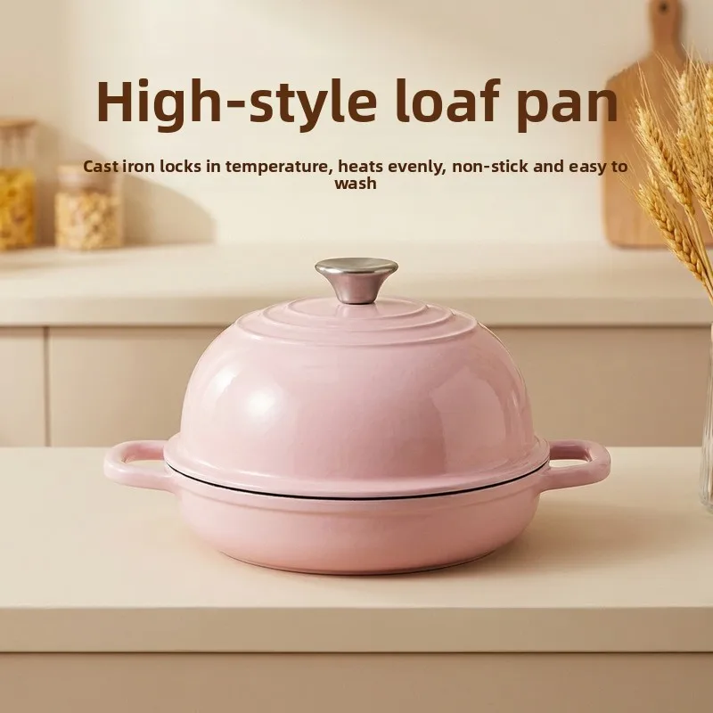 DSA cast iron enamel bread toast European buns dual-purpose pan binaural frying pan toast cast iron pan