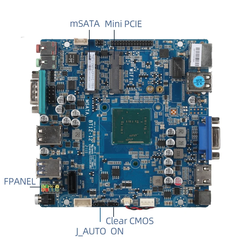 Mini PC sin ventilador Intel Celeorn N2815 COM RS232 Gigabit Ethernet HDMI VGA 6xUSB 300M WiFi integrado IPC Windows Linux Ubuntu