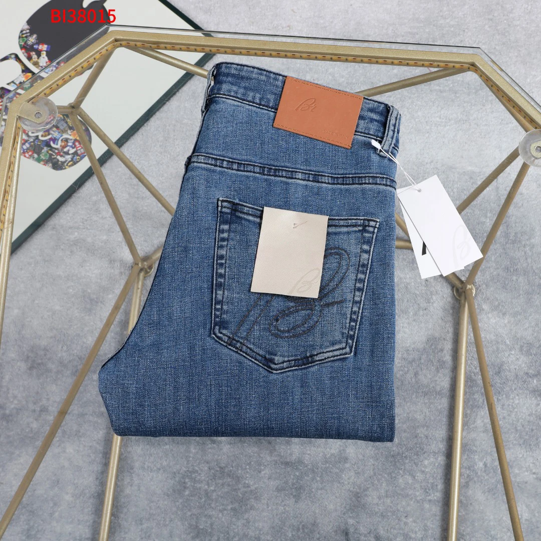 OECHSLI Jeans Thin Cotton Men 2026 Spring Summer new fashion embroidery comfortable straight outdoor Big size 29-40 long Pants