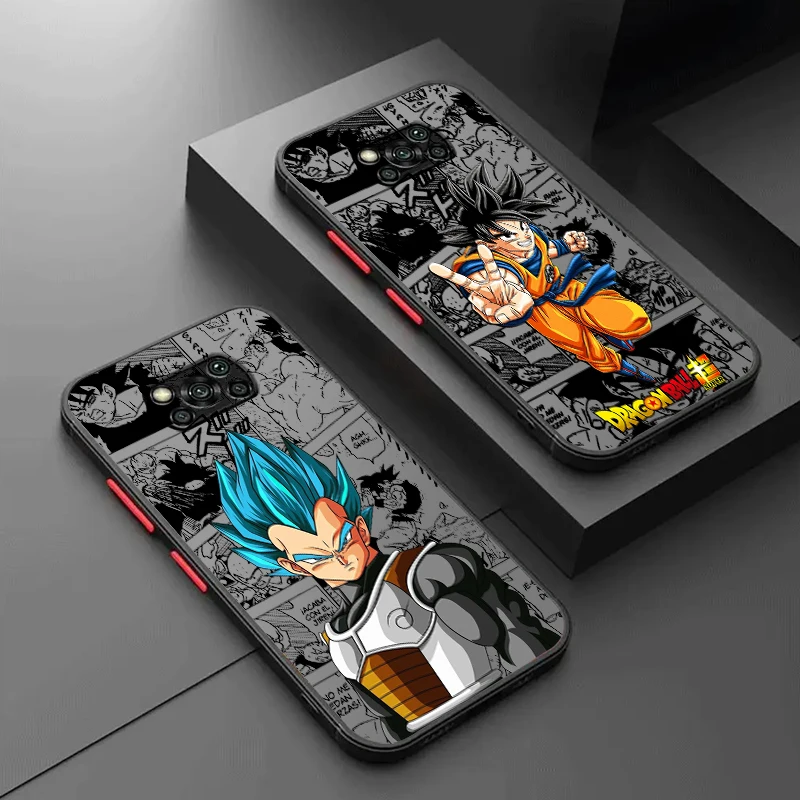 Trend D-Dragon Ball Saiyan Frosted Translucent For Xiaomi Mi Poco X5 X4 X3 M6 M5S M5 M4 M3 F5 F4 F3 GT Pro 5G Soft Phone Case